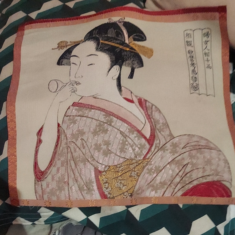 Beautiful Hand Crafted Japanese Mini Tapestry. Opium Geisha